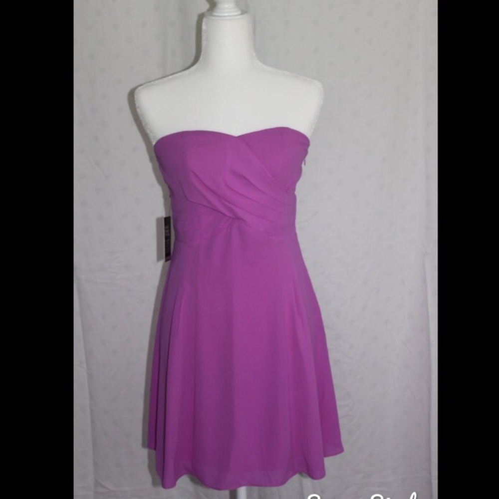 Purple Strapless Dress